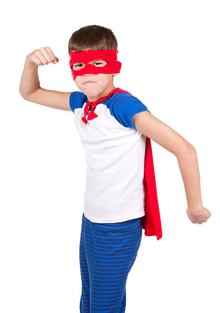 el super héroe - macho little boys flexing muscles human muscle fotografías e imágenes de stock