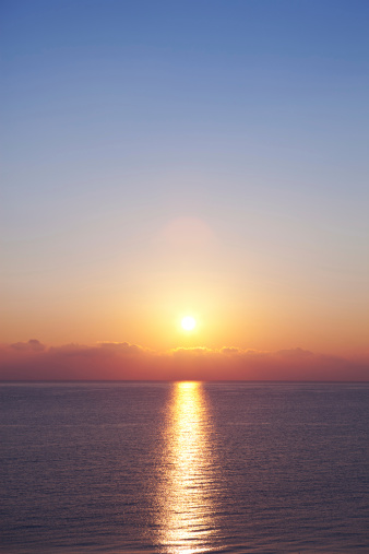 Sunrise on the beach (Kefalonia, Greece).