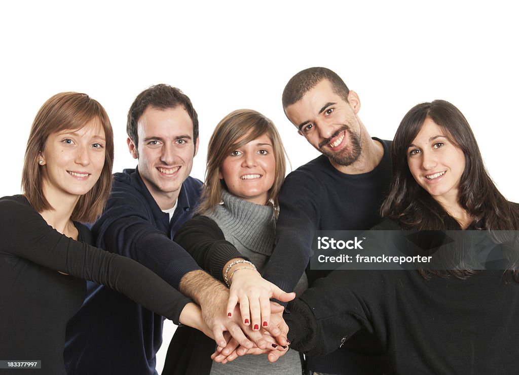Куча руки-Обычные люди соглашения - Стоковые фото Люди роялти-фри