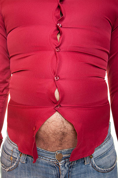 オーバーウェイト - abdomen too small jeans overweight ストックフォトと画像