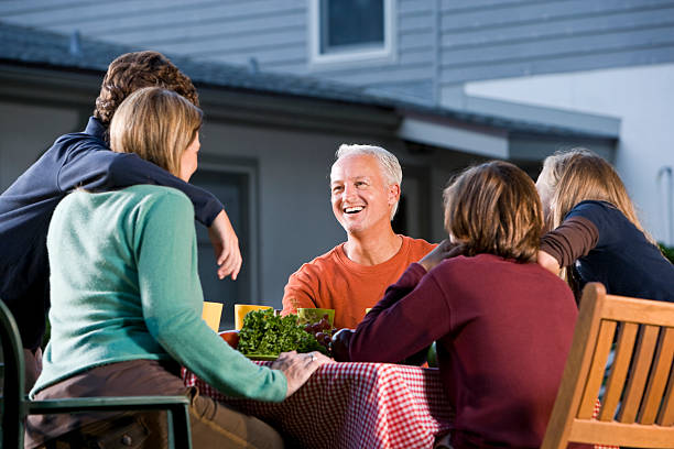 istock Family with three children, happy conversation 183378062