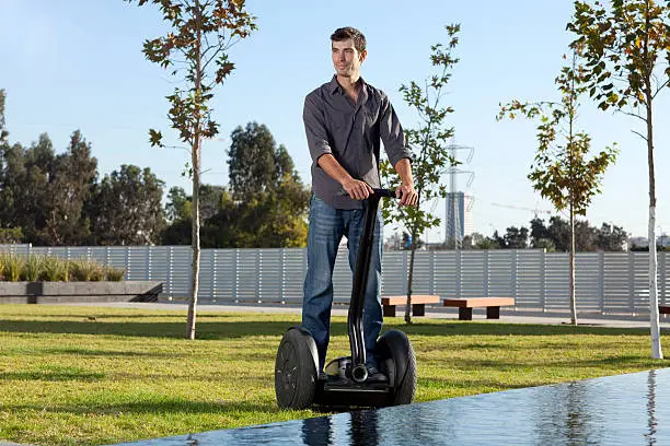 Man riding on segway on terrace.Similar images preview: