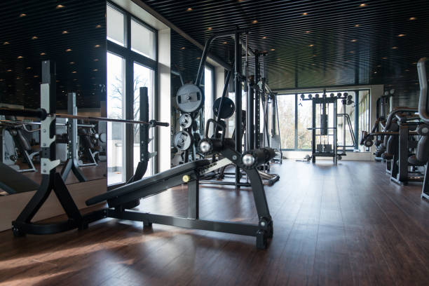 istock Modern Gym Interior With Equipment 1833789023