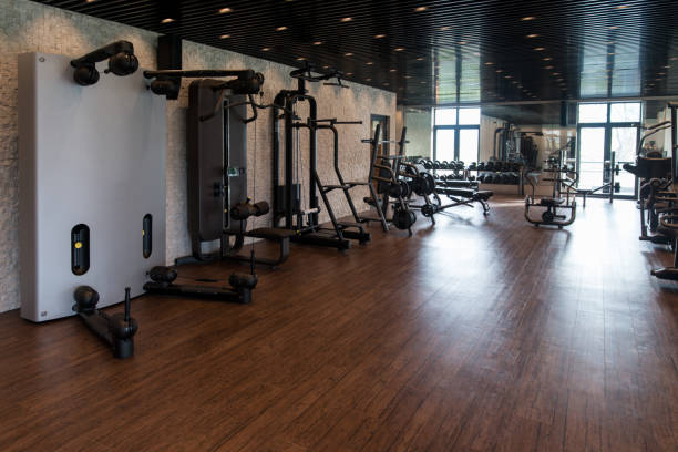 istock Large Modern Gym With Workout Equipment 1833789026