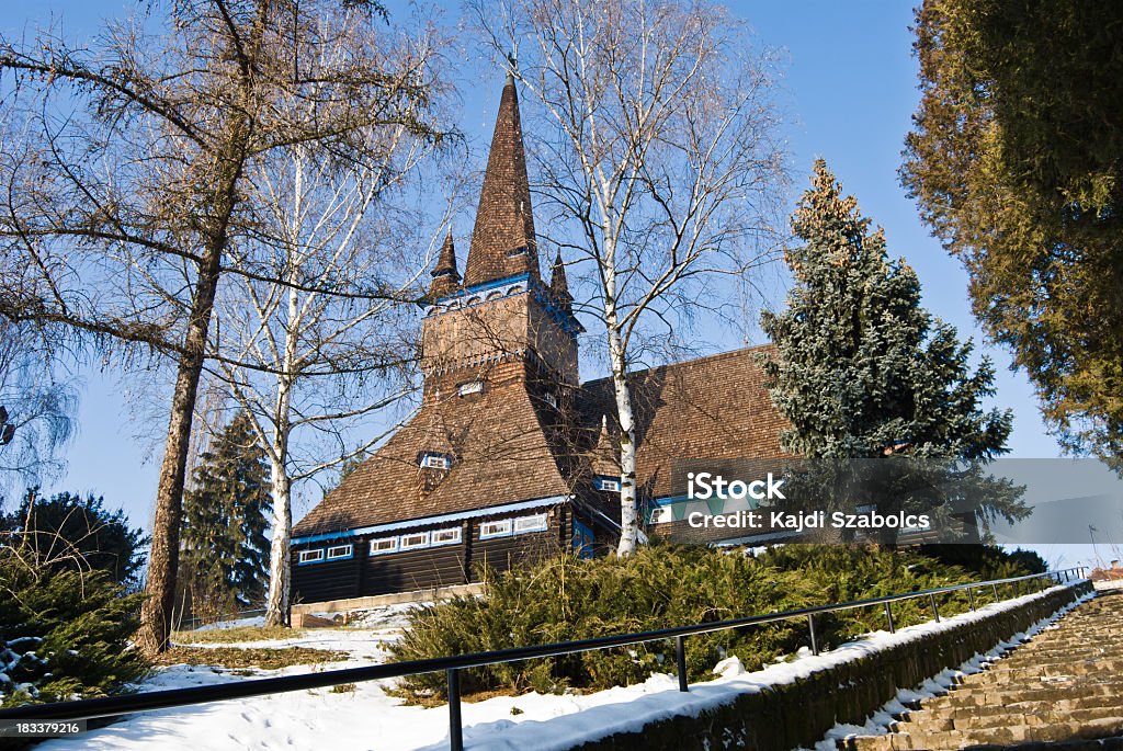 Vue détaillée de l'Église en bois de Miskolc - Photo de Architecture libre de droits