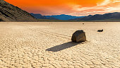 Racetrack Playa at sunset in Death Valley National Park, California