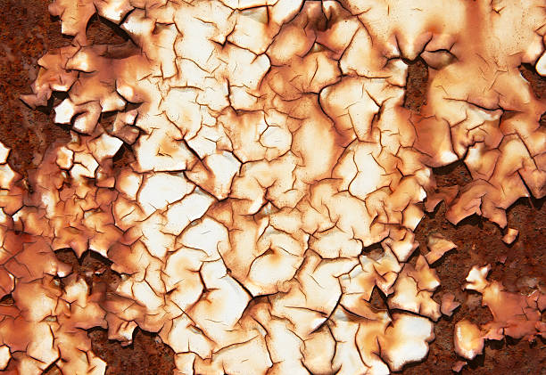rusty farbe - metal rust fungus paint cracked stock-fotos und bilder