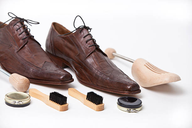 tools to clean the shoes "tools to clean the shoes," shoe polish stock pictures, royalty-free photos & images