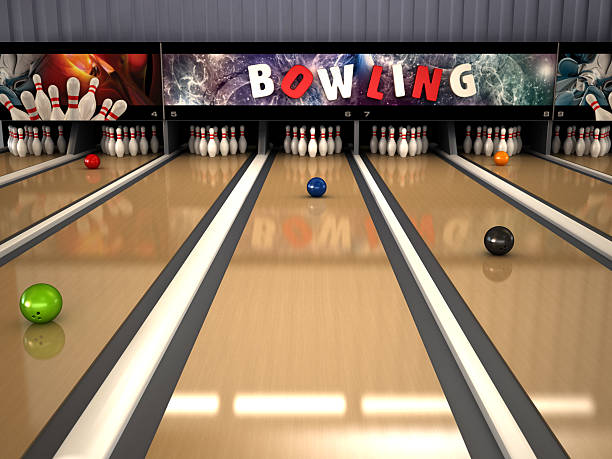 pista de bowling - boliche de dez paus imagens e fotografias de stock