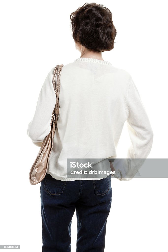 Vista traseira de Mulher Madura com Bolsa de Mão - Royalty-free Nuca Foto de stock