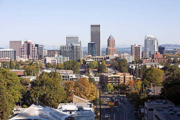 istock Portland Oregon Skyline Looking Down Burnside Street 183381572