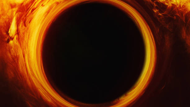 istock Smoke circle background black hole orange glitter 1833824986