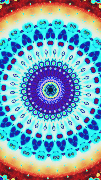 istock Glowing kaleidoscope colorful background round 1833826637