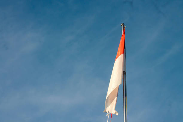 istock Old Indonesian flag on the wind 1833828854