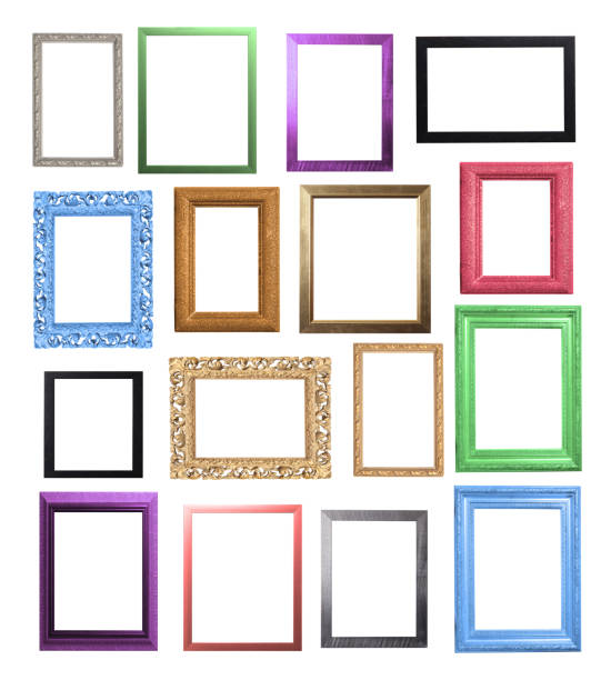 frame colorido selecção - picture frame frame wood photograph imagens e fotografias de stock