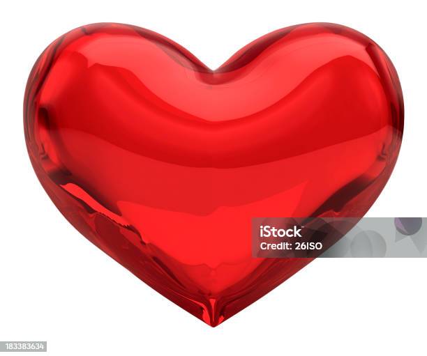 Vetro Rosso Con Cuore San Valentino Amore Concetto Gratuito - Fotografie stock e altre immagini di Simbolo di cuore