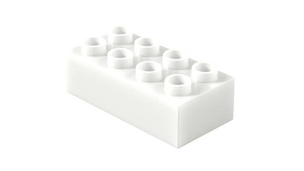 istock Snow White Plastic Toy Block Isolated on a White Background. 1833837546