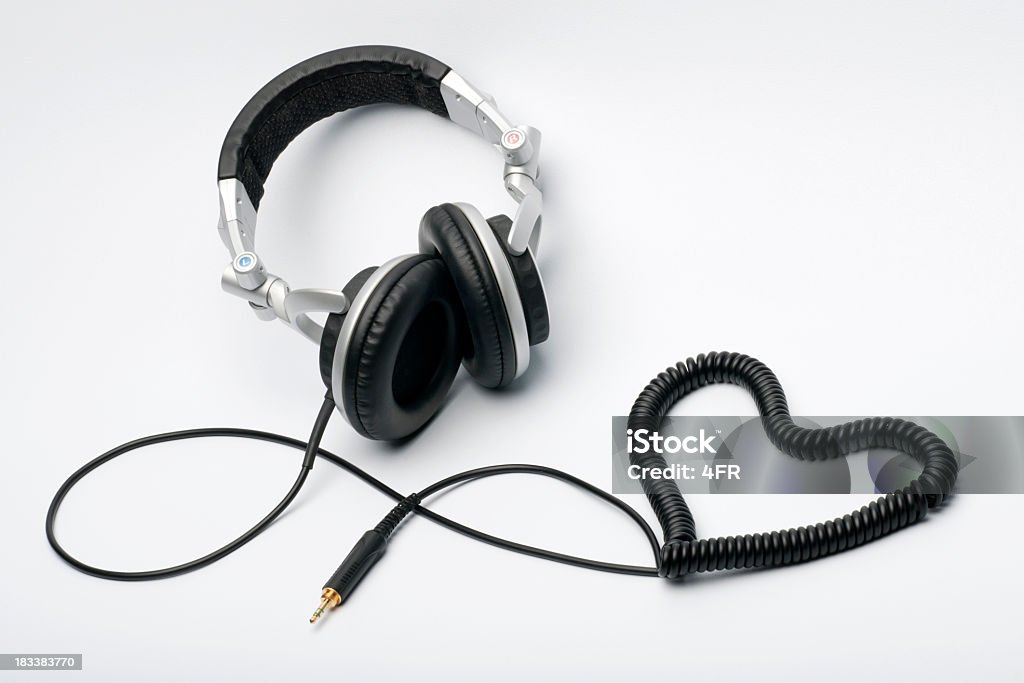 Amour pour la musique, casque audio cœur (XXXL - Photo de Casque audio libre de droits