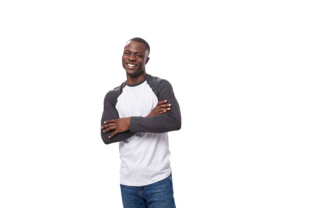 istock young american man dressed casual smiling broadly with teeth on white background 1833853096