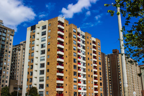 istock Residential buildings with blue sky 1833859071