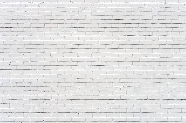 背景： 白塗りのレンガの壁 - レンガ ストックフォトと画像