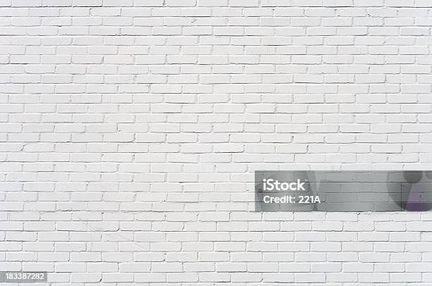 Background Brick Wall Painted White Stock Photo - Download Image Now - Wall - Building Feature, Brick Wall, White Color