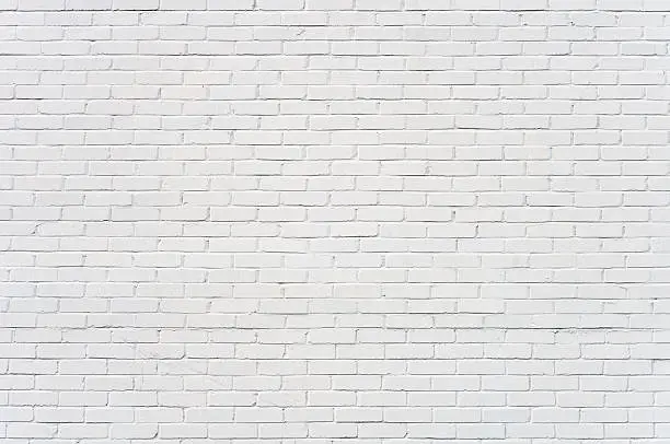 Photo of Background: brick wall painted white