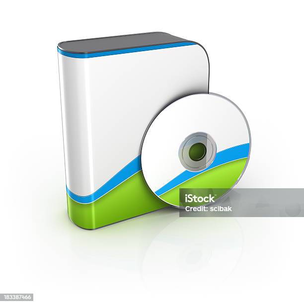 Software Box With Cd Or Dvd Stock Photo - Download Image Now - Blank, Blue, Box - Container