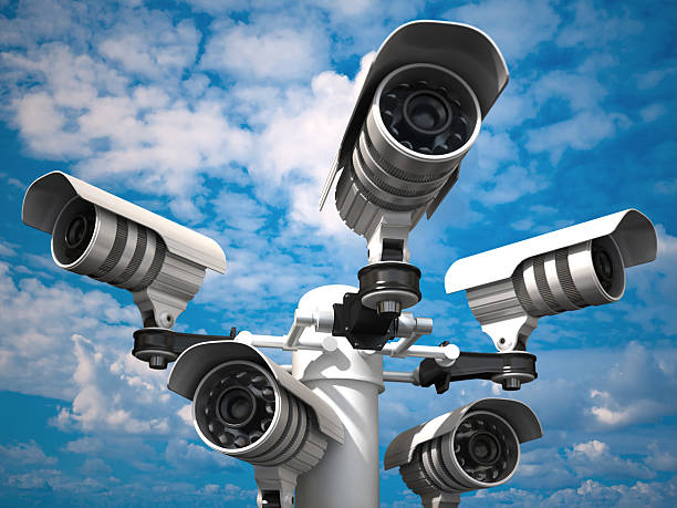 камеры безопасности - video three dimensional shape surveillance watching стоковые фото и изображения