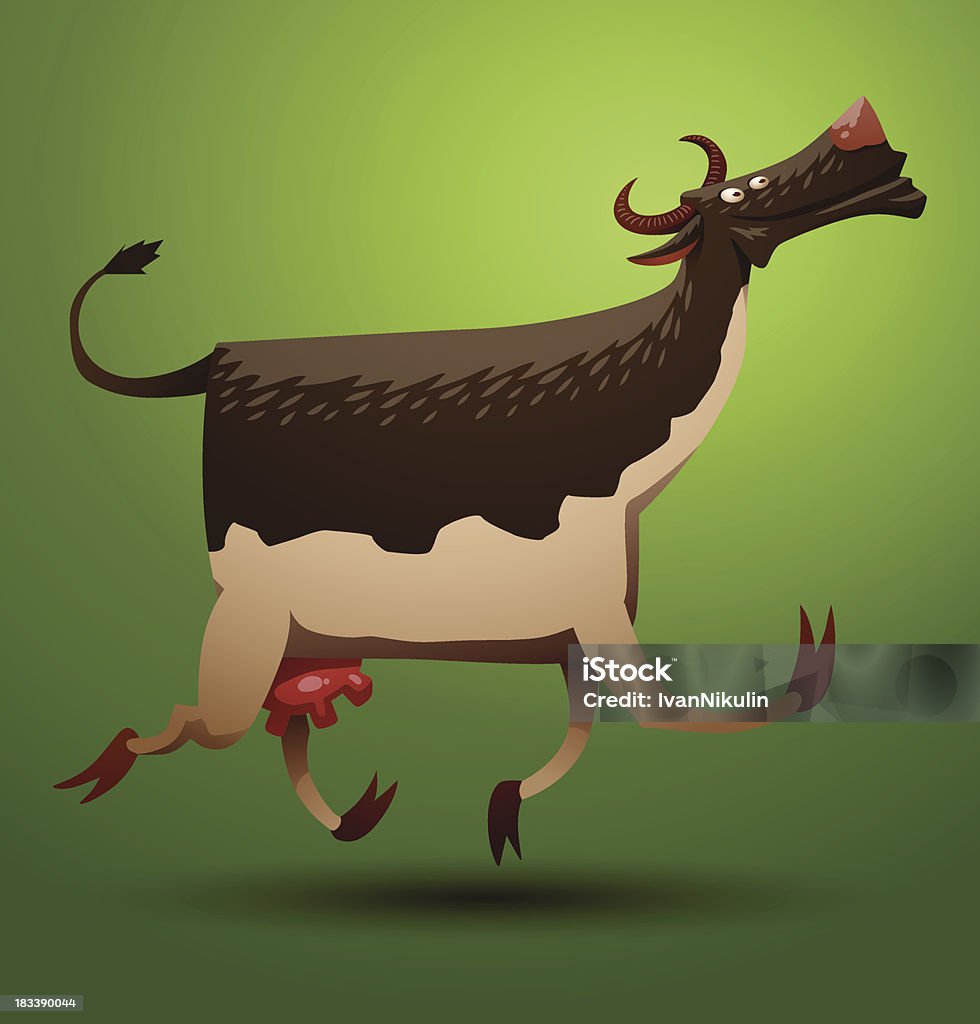 Engraçado vaca marrom e branco - Royalty-free Agricultura arte vetorial