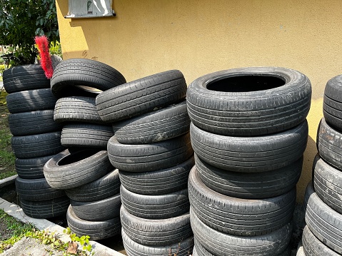 Stacks of unwanted tires_tyres- mosquito breeding sites