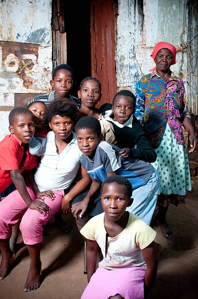 Cтоковое фото Бедных африканских членов семьи