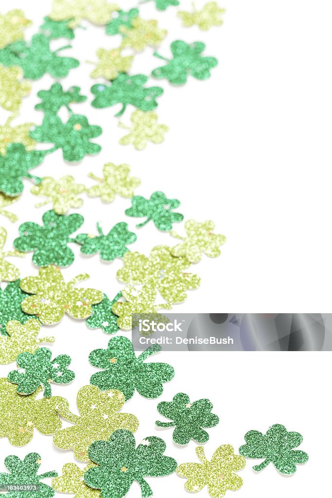 Sparkling Shamrocks This high-key image of some sparkling clovers can be flipped any way you like it for an Irish or Saint Patrick's Day message.  Selective focus is on the foreground clovers at the bottom of the image. More: Border - Frame Stock Photo