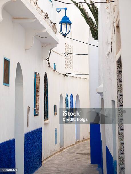 Small Lane In Asilah Mrocco Stock Photo - Download Image Now - Tangier, Alley, Architectural Feature
