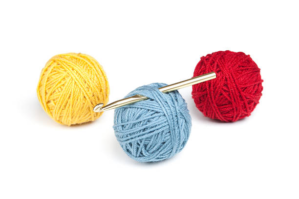 Yarn and Crochet Hook stock photo