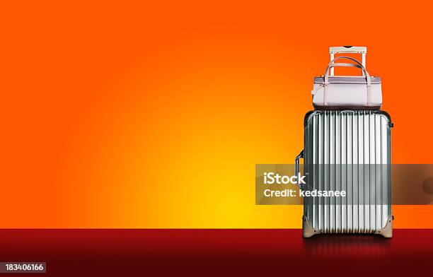 Suitcase With Sunset Background Stock Photo - Download Image Now - Business Travel, Bag, Holiday - Event