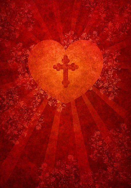 sacred heart - cross shape cross dirty grunge stock-grafiken, -clipart, -cartoons und -symbole