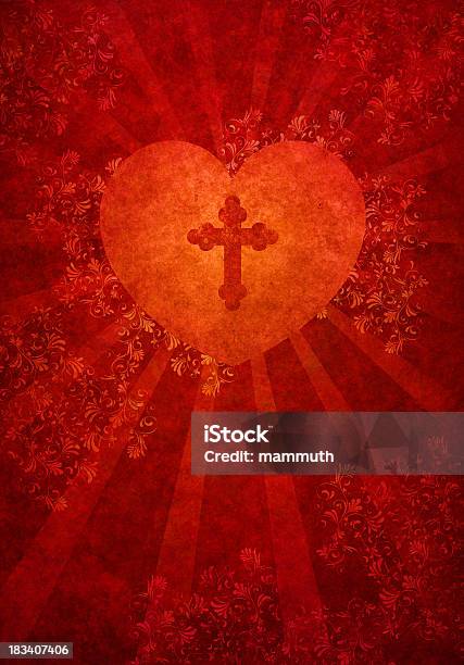 Sacred Heart Stock Vektor Art und mehr Bilder von Herzform - Herzform, Spiritualität, Kreuz - Form