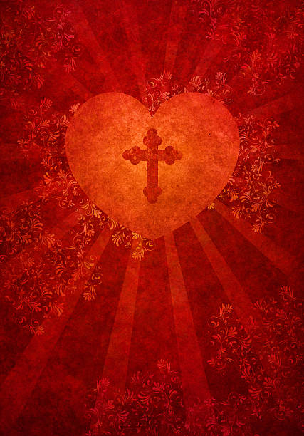 ilustrações, clipart, desenhos animados e ícones de sacred coração - cross shape cross heart shape jesus christ