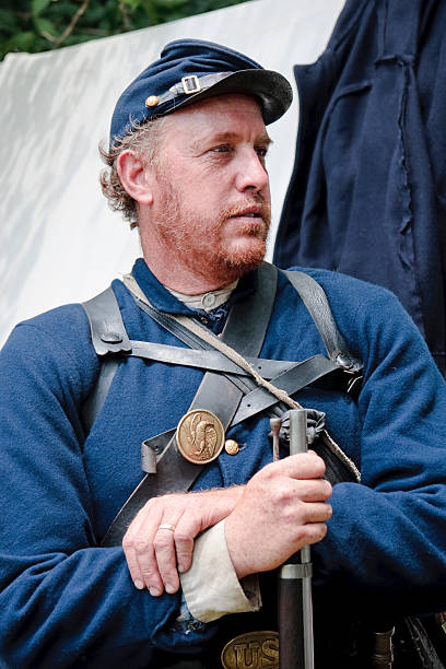 istock American Civil War Soldier Leaning on Rifle 183407488