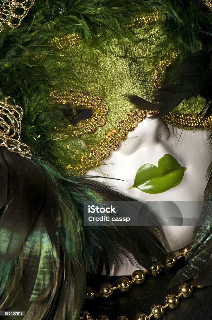 Marti Gras maschera Emerald - Foto stock royalty-free di Arte
