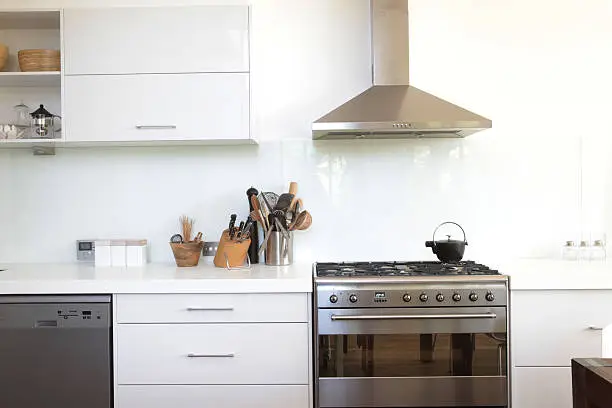 Contemporary white and stainless kitchen