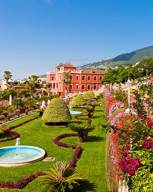 liceo de taoro, la orotava, tenerife - clear sky spain tenerife canary islands imagens e fotografias de stock