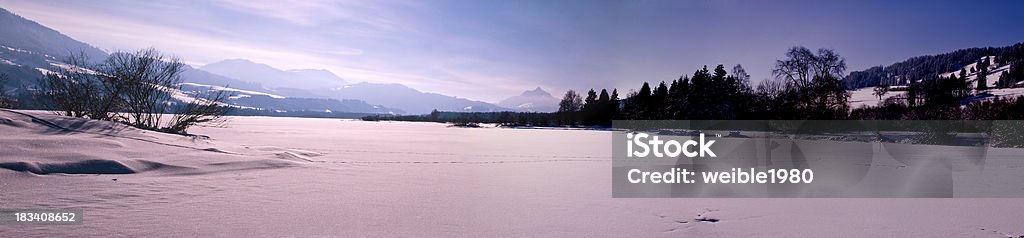 Pink Schnee-XXL winter Landschaft Panorama - Lizenzfrei Alpen Stock-Foto