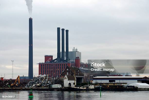 Power Plant And Recyceling Center Stock Photo - Download Image Now - Garbage, Power Station, Back Lit