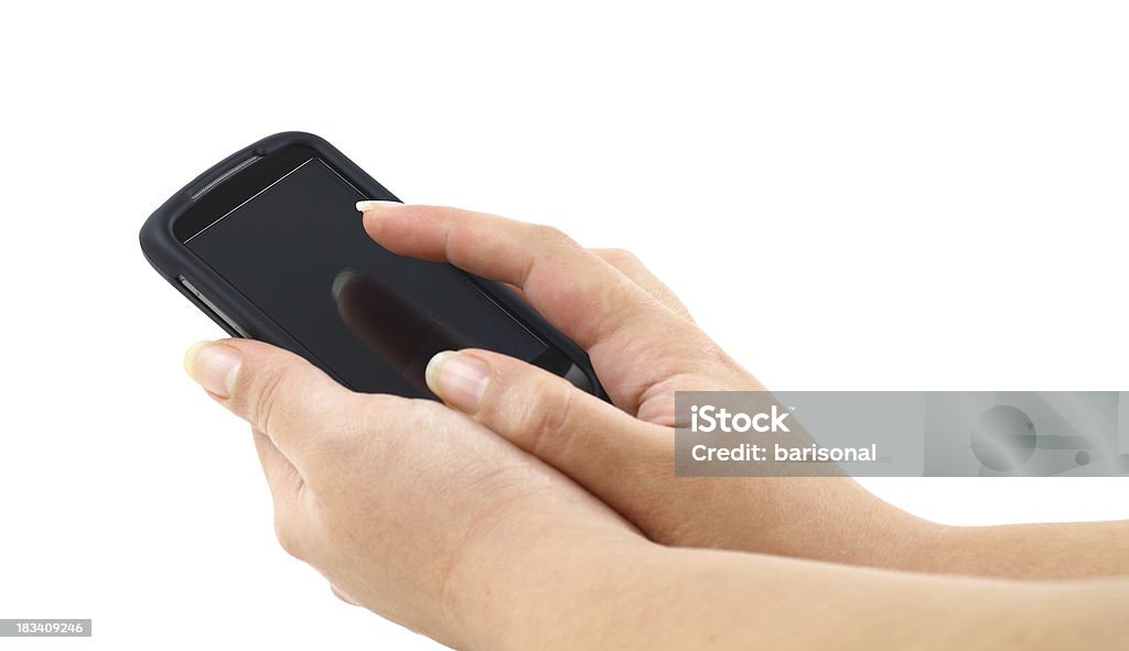 PDA in mano - Foto stock royalty-free di Accessibilità