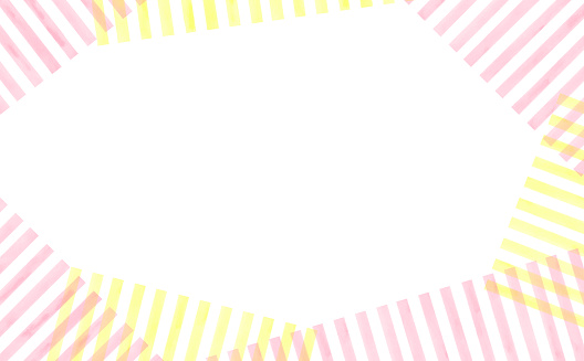 Background illustration of pink and yellow striped frame and plain copy space