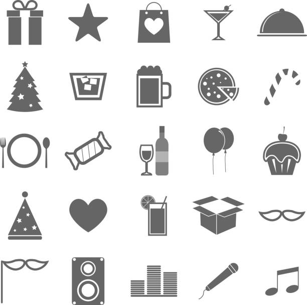 strona ikony na białym tle - party hat silhouette symbol computer icon stock illustrations