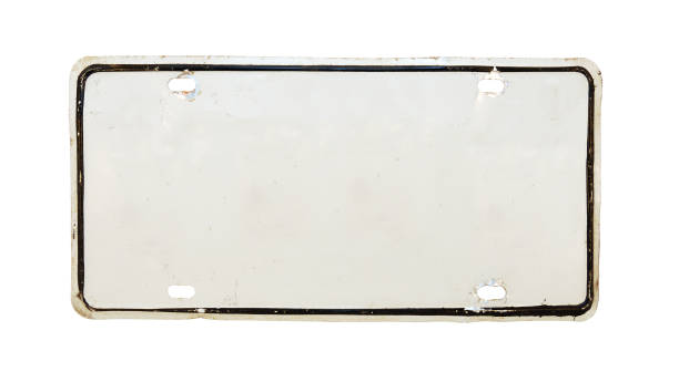istock Isolated image of a white empty license plate 183409314