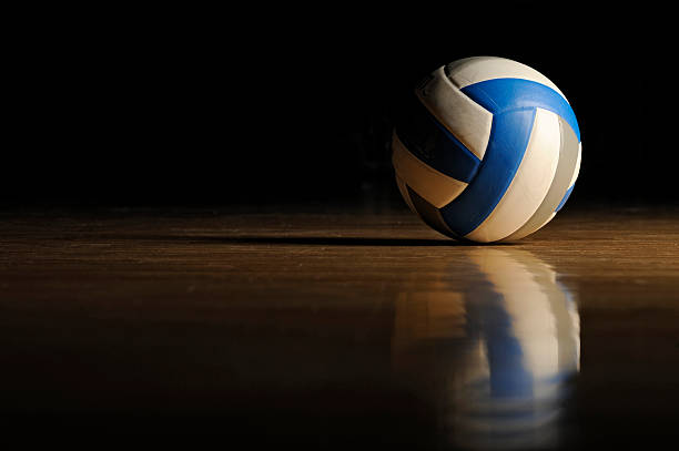 배구공 우드에 바닥용 - volleyball sport floor ball 뉴스 사진 이미지